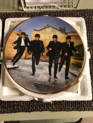 Vintage Beatles A Hard Days Night Plate By Delphi 1992 3rd Issue Apple,  Box
