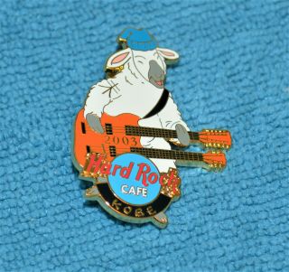 Hard Rock Cafe 2003 Kobe Sheep In Blue Hat Playing Guitar Pin 16650