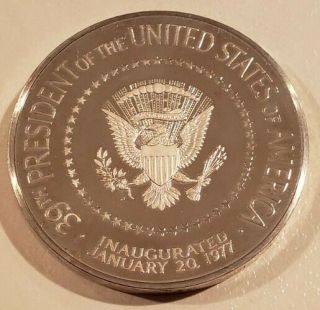 1977 Franklin Jimmy Carter Inaugural Proof Silver Art Medal