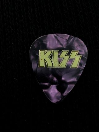 Kiss Pearl Gold Foil Classic Logo Purple Tour Guitar Pick Paul Stanley Makeup