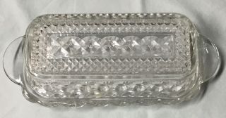 Vintage Crystal Cut Glass Butter Dish With Lid 2 1/2” Tall