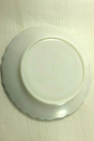 ANTIQUE MILK GLASS PLATE WITH FANCY RAISED VICTORIAN DESIGN 3