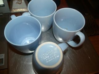 Set Of 4 Periwinkle Blue Corelle Stoneware Coffee Cups/mugs