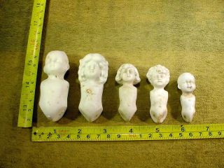 5 X Excavated Vintage Unpainted Bisque Doll Body Age 1890 Hertwig Art 13523