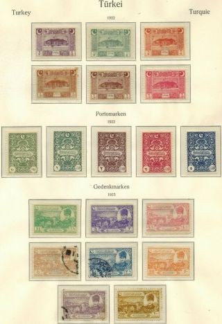Turkey 1922/3 Stamp Selection X 19 Unchecked And As Received