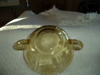 Sharon CABBAGE ROSE Depression Glass Yellow Amber 2 Handled Cream Soup Bowl 2