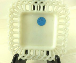 Small Vintage Westmoreland Square Milk Glass Plate 5 Inch Square