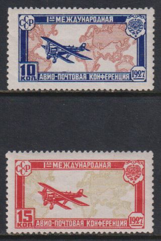 Russia Soviet Union 1927 185/6 Air Conference Haaga Set Mnh Rare