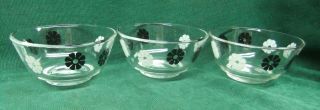 Vintage Set Of 3 Colony Bowls Black And White Daisy 1960s