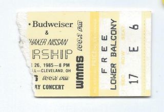 Jefferson Starship (1985) Cleveland Ohio Concert Ticket Stub Wmms Buzzard Radio