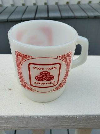 Vintage Fire King State Farm Coffee Mug Tea Cup Like A Good Neighbor Advertising