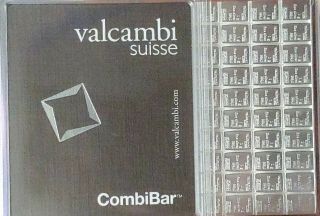 100 X 1 Gram Valcambi Suisse.  999 Silver Divisible Bars -