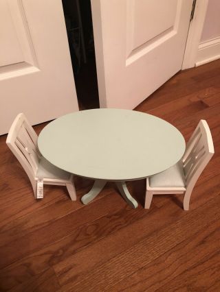 American Girl Doll Dining Room Table And Two Chairs And Comes With A Lunch Tray