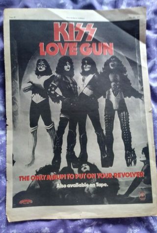 Kiss Love Gun 1977 Advert / Poster