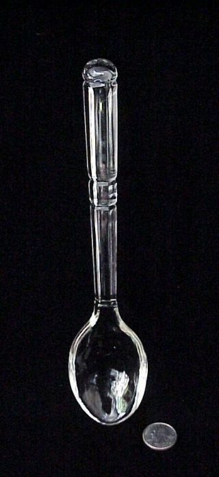 Vintage Crystal Glass Serving / Salad Spoon 10” Long