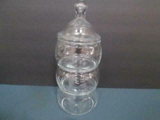 Princess House Heritage Crystal 3 Tier Stackable Candy Jar 443 Gently