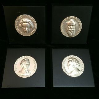 Composer Coins / Medallions - Set Of 4 - Beethoven Schubert Mendelssohn Brahms