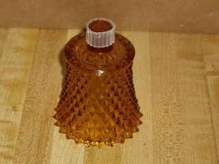 Vintage Indiana Glass Diamond Point Amber Glass Votive Cup 3 1/4 In.  Tall