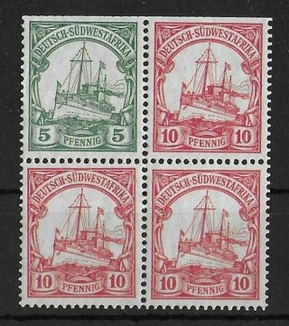 German South West Africa 1906 - 1919 Nh Combination From Booklet Unchecked