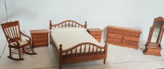Dollhouse Miniature 1:12 Vintage Master Bedroom Set