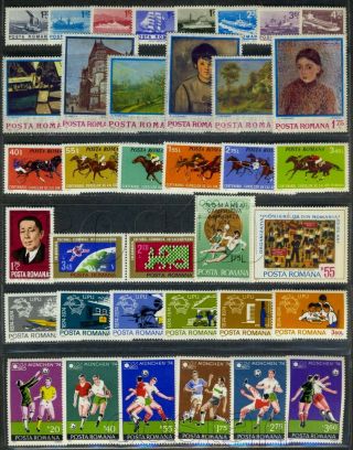 1974 Romania,  Rumänien,  Roumanie,  Rumania,  Year Set,  Jg= 68 Stamps,  6 S/s,  Cv$130,  Mnh
