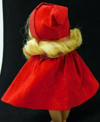 Vntg 1953 Vogue Ginny Doll Red Riding Hood Red Velvet Cape & Hat