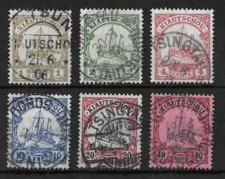 Kiautschou German Colonies 1919 Set Of 6 Stamps Michel 28 - 33 Cv €95