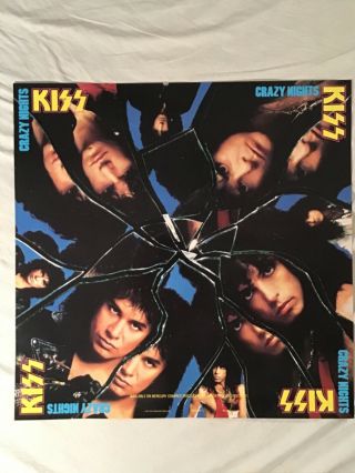 Kiss 1987 Promo Poster Crazy Nights Gene Simmons Paul Stanley