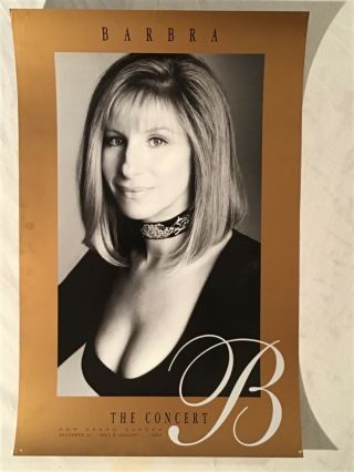 Barbra Streisand 1993 Tour Poster Las Vegas Years Eve Mgm Grand Heavy Stock