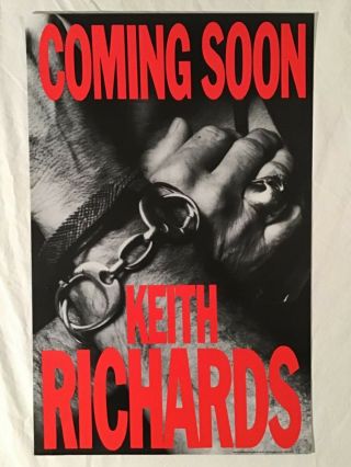 Keith Richards 1988 Advance Promo Poster Virgin Records Rolling Stones