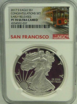 2017 S Silver Eagle S$1 NGC PF 70 ULTRA CAMEO Early Release Congratulations 2