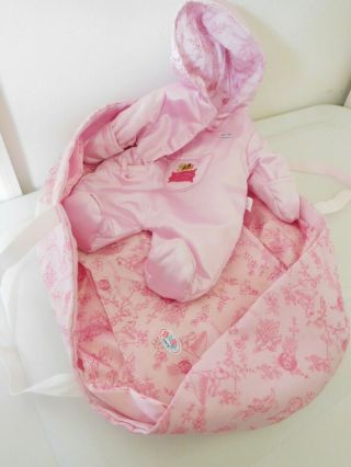 Zapf Cloth Baby Doll Carrier & Snowsuit For Baby Born Interactive 16 " Doll