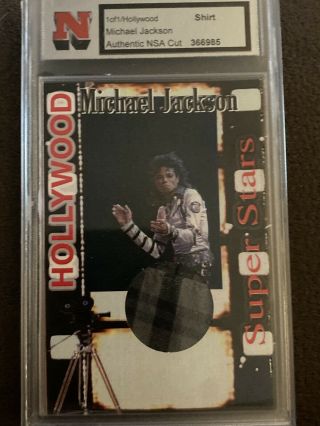 Michael Jackson Worn Shirt Card Nsa Rare Hollywood Stars Encased