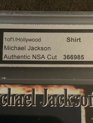 Michael Jackson Worn Shirt Card NSA Rare Hollywood Stars Encased 3