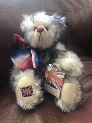 Cotswold Bear Teddy Hand Made Mohair Union Jack