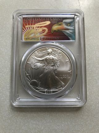 2003 $1 American Silver Eagle Dollar Pcgs Ms70 Thomas Cleveland Eagle