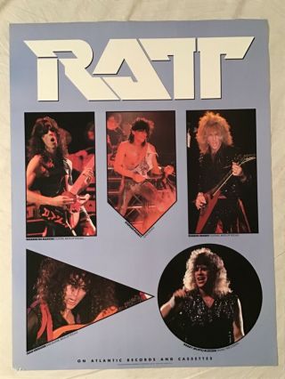 Ratt 1985 Promo Poster Atlantic Records Blue
