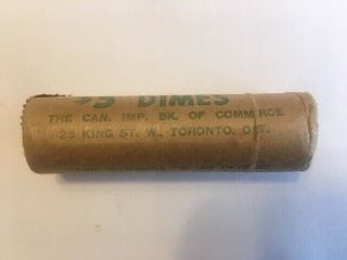 Canada 1967 Mackerel Silver Dimes Ten Cents Uncirculated Bank Roll Of 50