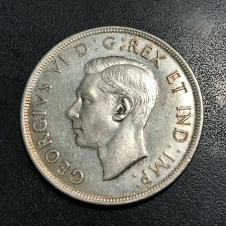 1946 $1 Canada Canadian Silver Dollar George Vi Au