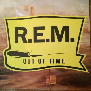 Vtg Rem Out Of Time 2 Sided Record Store Promo Poster