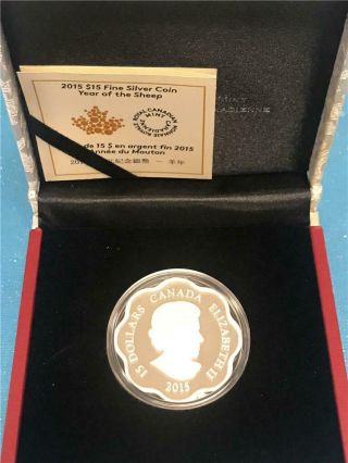 2015 Scalloped $15 Year of the Sheep.  999 Proof w/ OGP & 2