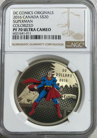 2016 Canada Superman The Man Of Steel $20 Silver Ngc Pf70 Ultra Cameo