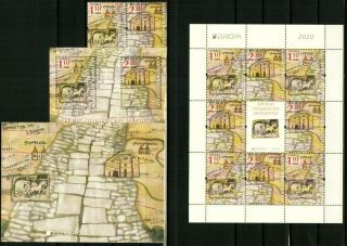 Bulgaria 2020 Europa Cept.  Ancient Postal Routes - Set,  S/s,  Sheet,  Booklet Mnh