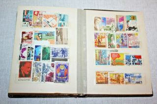 Old Album Postage Stamps Of The Ussr 208 Pcs Vintage Philately Soviet Russia