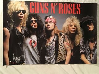 Guns N Roses 1988 Promo Poster Geffen Records Slash Axl Rose Water Damage