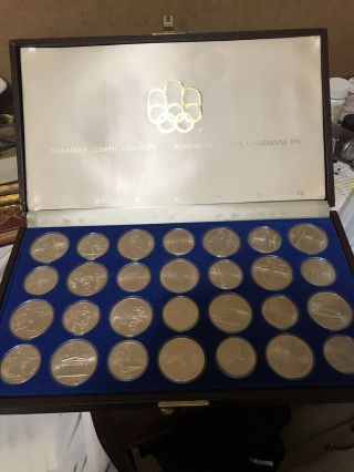 Full Set 1976 Canadian Montreal Olympic 28 Sterling Silver Coin & Box 2