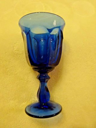 Vintage Imperial Glass Old Williamsburg Deep Cobalt Blue Wine Stem Goblet