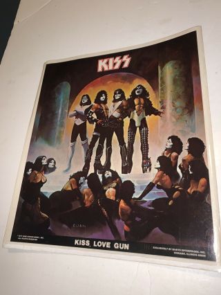 Kiss Band Love Gun 8x10 Glossy Sticker 1977 Aucoin Mgmt Heavy Metal Rock 1970s