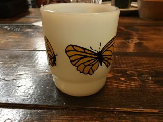 Fire - King Anchor Hocking Butterfly Milk Glass Coffee Mug Vintage C Handle 2