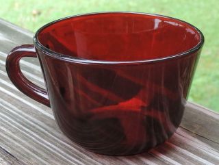 Ec Vintage Anchor Hocking Royal Ruby Red Glass 2 - 3/8 " H Round Coffee/tea Cup